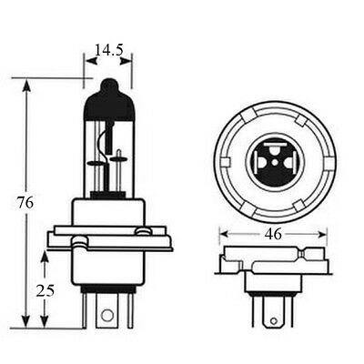 H4 Bulb 12V 60W/55W For Headlights And Fog Lights Halogen Wood Auto Blbhb12 - Mid-Ulster Rotating Electrics Ltd