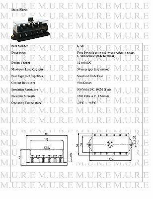 6 Way Circuit Ato Blade Fuse Box / Holder Dual Voltage 12V 24V Robinson K326 - Mid-Ulster Rotating Electrics Ltd