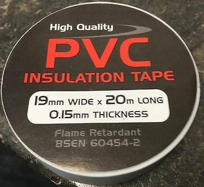 2 Rolls White Pvc Insulating Tape Strong 20M 19Mm Ctie Citwit - Mid-Ulster Rotating Electrics Ltd