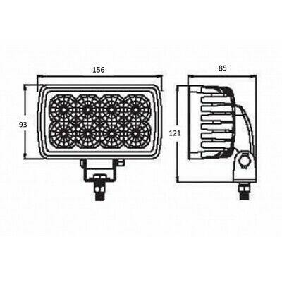 Adjustable Work Lamp Flood Light White Led 3000 Lumens 12V 28V Led Global Lg852 - Mid-Ulster Rotating Electrics Ltd