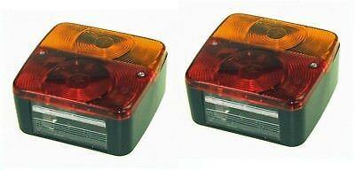Pair Of Rear Trailer Lamps Radex Square Caravan Light W/Bulb Maypole Mp17B - Mid-Ulster Rotating Electrics Ltd