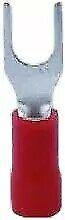 100 X 4.3Mm M4 Red Fork Terminals Insulated Connectors Crimp Ctie Uk T1F4 - Mid-Ulster Rotating Electrics Ltd