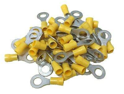 50 X 8Mm M8 Yellow Ring Terminals Insulated Connectors Crimp Ctie Uk Rsl249 T3R8 - Mid-Ulster Rotating Electrics Ltd