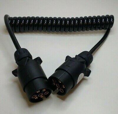 7 Pin Extension Lead Plugs Curly 1.5M Work Length 2 Male Genuine Maypole Mp588 - Mid-Ulster Rotating Electrics Ltd
