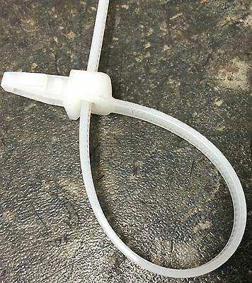 100 X Push Mounted Cable Ties 200Mm X 4.8Mm White Nylon Ctie Ctpm2W004.8 - Mid-Ulster Rotating Electrics Ltd