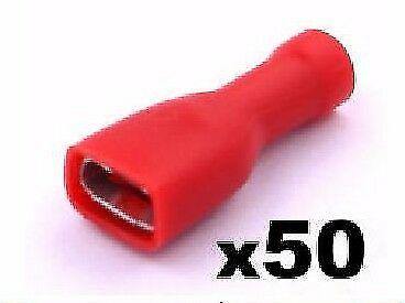 50 Male & 50 Female 6.3Mm Insulated Red Spade Crimp Ctie Uk T1Pofti63508 M63508 - Mid-Ulster Rotating Electrics Ltd