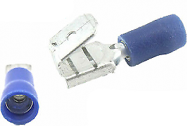 50 X 6.3Mm Blue Piggy Back Spade Terminals Connectors Crimp Ctie Uk T2Pb3508 - Mid-Ulster Rotating Electrics Ltd