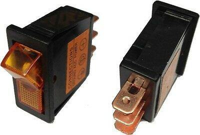 On Off Rocker Switch Rectangle Amber 12V 20A Robinson K401 - Mid-Ulster Rotating Electrics Ltd