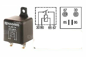 4 Pin Make And Break Relay High Performance Switch Hd 24V 60A Cargo 160478 - Mid-Ulster Rotating Electrics Ltd