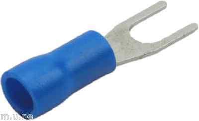 100 X 5.3Mm M5 Blue Fork Terminals Insulated Connectors Crimp Ctie Uk T2F5 - Mid-Ulster Rotating Electrics Ltd