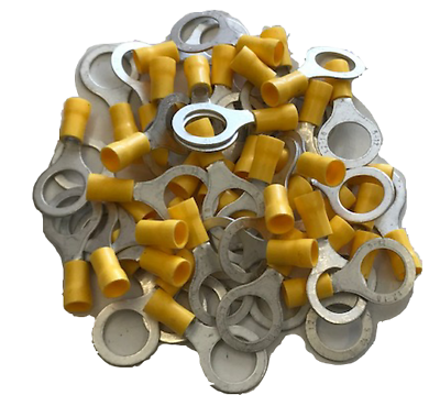 50 X 12Mm M12 Yellow Ring Terminals Insulated S Electrical Crimp Ctie T3R12 - Mid-Ulster Rotating Electrics Ltd