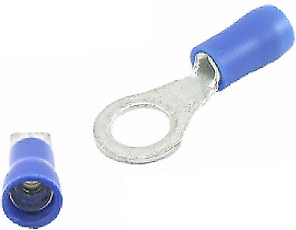 Ring Lug Connectors 2.5 x 5.3mm Blue