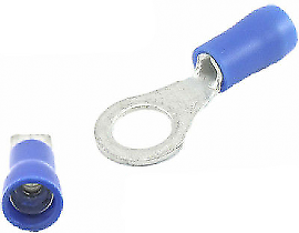 50 X 6.4Mm M6 Blue Ring Terminals Insulated Connectors Crimp Ctie Uk T2R6 - Mid-Ulster Rotating Electrics Ltd
