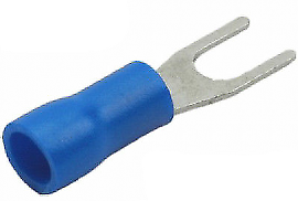 50 X 5.3Mm M5 Blue Fork Terminals Insulated Connectors Crimp Ctie Uk T2F5 - Mid-Ulster Rotating Electrics Ltd