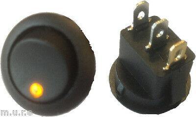 On Off Round Rocker Toggle Switch With Amber Led 12V Car Dash Robinson K731 - Mid-Ulster Rotating Electrics Ltd