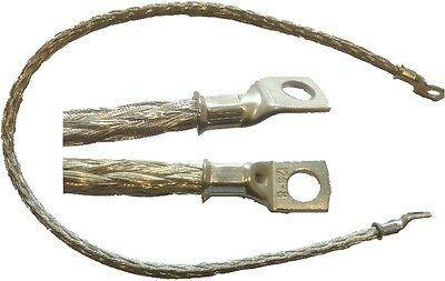 Braided Battery Lead 6" 130 Amp 8Mm Eye Terminals Earth Cable Wood Auto Bet1000 - Mid-Ulster Rotating Electrics Ltd