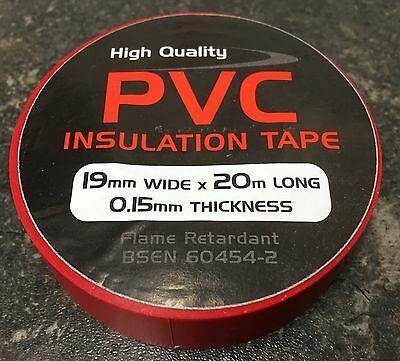 2 Rolls Red Pvc Insulating Tape Strong 20M 19Mm Ctie Citred - Mid-Ulster Rotating Electrics Ltd
