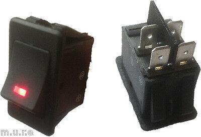 On Off Rocker Switch 12V Red Led Rectangle Square Robinson K614 - Mid-Ulster Rotating Electrics Ltd