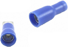 50 X 5Mm Blue Female Bullet Terminals Connectors Insulated Crimp Ctie Uk 221 - Mid-Ulster Rotating Electrics Ltd
