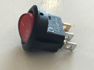 On / Off Rocker Switch Red Round Circular 12V 24V Illuminated Mure Sw.1Red - Mid-Ulster Rotating Electrics Ltd