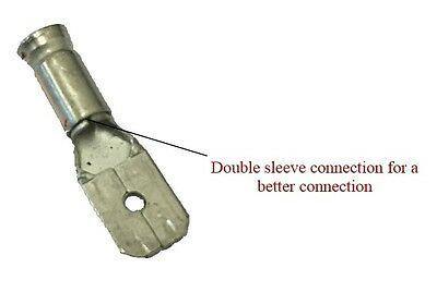 50 X 6.3Mm Blue Male Spade Terminals Connectors Crimp Car Ctie Uk T2Pom63508 - Mid-Ulster Rotating Electrics Ltd
