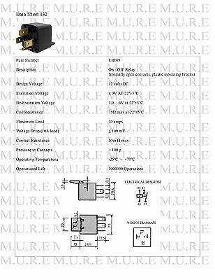 4 Pin Relay Switch 12 V 30 Amp Terminal With Bracket Robinson Ed005 - Mid-Ulster Rotating Electrics Ltd