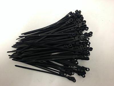100 X Screw Mounted Cable Ties 150Mm X 3.6Mm Black Nylon Ctie Ctsm1503.6 - Mid-Ulster Rotating Electrics Ltd