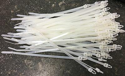 100 X Push Mounted Cable Ties 200Mm X 4.8Mm White Nylon Ctie Ctpm2W004.8 - Mid-Ulster Rotating Electrics Ltd