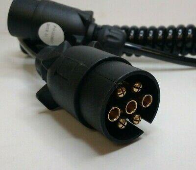 7 Pin Extension Lead Plugs Curly 1.5M Work Length 2 Male Genuine Maypole Mp588 - Mid-Ulster Rotating Electrics Ltd