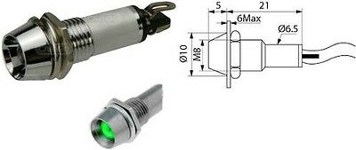 Green Led Warning Indicator Round Panel Light Lamp 12V 24V Cargo 181571 - Mid-Ulster Rotating Electrics Ltd