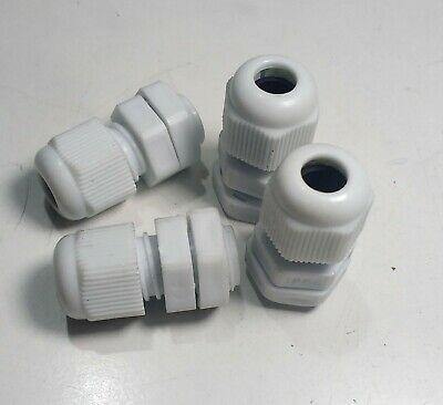 4 X Cable Gland Lock Nut Ip68 Rated Cord Grip 6Mm Max Dia White Nylon Mure Pg7-W - Mid-Ulster Rotating Electrics Ltd