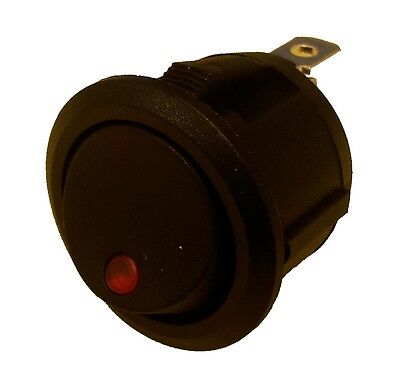 On-Off Rocker Switch Round With Red Led Car Lorry Dash 12V 24V Durite 0-531-05 - Mid-Ulster Rotating Electrics Ltd