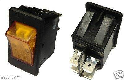 On Off Rocker Switch Twin Circuit Double Pole Rectangle Amber 12V Robi ...