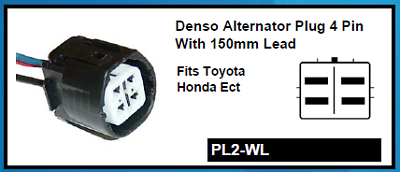 4 Pin Alternator Plug Honda Connector Repair Wire 150Mm Lead Mure Pl2-Wl - Mid-Ulster Rotating Electrics Ltd