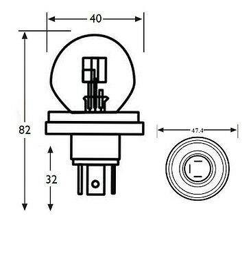 2X P45T Bulb 12V 45/40W For Headlight Bulb Classic Car Wood Auto Blb410 - Mid-Ulster Rotating Electrics Ltd