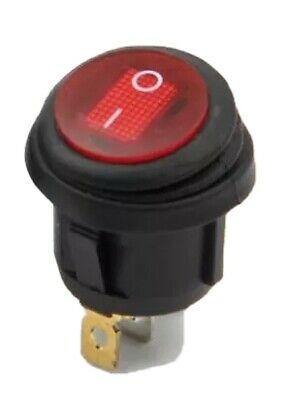 On/Off Rocker Switch Red Round Waterproof 12V Mure SW.WTR.1Red – Mid ...