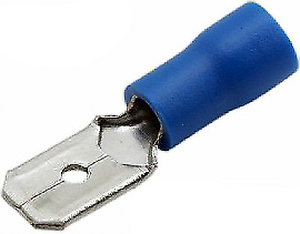 50 X 6.3Mm Blue Male Spade Terminals Connectors Crimp Car Ctie Uk T2Pom63508 - Mid-Ulster Rotating Electrics Ltd