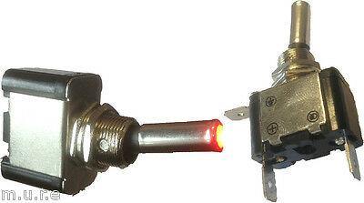 On Off Toggle Switch Flip Flick With Red Led Tip 12V 20A 1015R Robinson K894R - Mid-Ulster Rotating Electrics Ltd