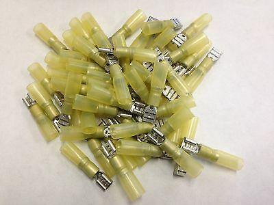 100 6.3Mm Half Insulated Yellow Female Spade Duraseal Type Terminals Mure Hs6 - Mid-Ulster Rotating Electrics Ltd