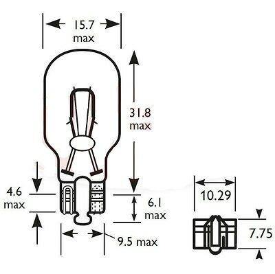 2 X Wedge Bulbs W16W 12V Rear Indicator Stop Reverse And Fog Wood Auto Blb921B - Mid-Ulster Rotating Electrics Ltd