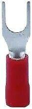 100 X 4.3Mm M4 Red Fork Terminals Insulated Connectors Crimp Ctie Uk T1F4 - Mid-Ulster Rotating Electrics Ltd