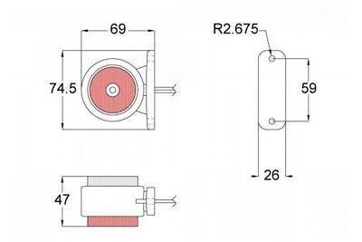 Outline Marker With Built In Reflector White Red Slim Was 12V 24V Maypole Mp8702 - Mid-Ulster Rotating Electrics Ltd