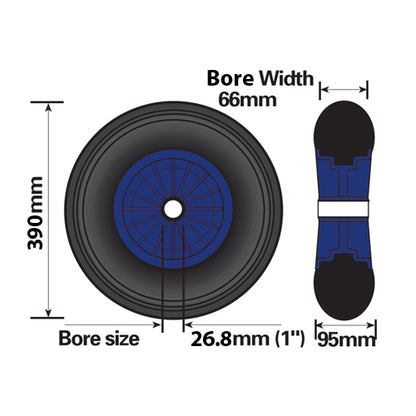 Spare Wheel 15" Pneumatic Launch Trolley Replacement 385Mm MP417