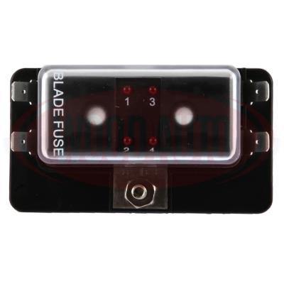 4 Way Blade Led Fuse Box Holder 12V / 24V Standard Ato Circuit Wood Auto Fuh1730L - Mid-Ulster Rotating Electrics Ltd