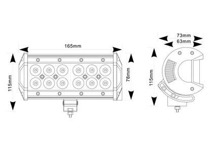 MAYPOLE LED LIGHT BAR 12/24V 36W (12 x 3W) SPOT IP67 MP5071 - Mid-Ulster Rotating Electrics Ltd