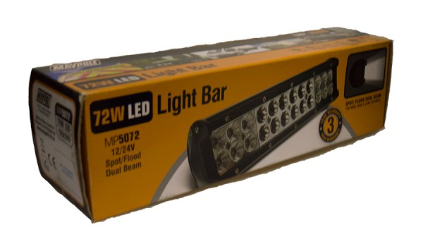 MAYPOLE LED LIGHT BAR 12/24V 72W (24 x 3W) SPOT/FLOOD COMBO IP67 MP5072 - Mid-Ulster Rotating Electrics Ltd