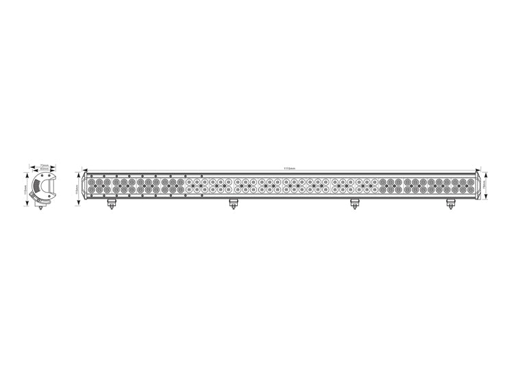 MAYPOLE EXTRA LARGE LED LIGHT BAR 12/24V 288W (96 x 3W) SPOT/FLOOD COMBO IP67 MP5074 - Mid-Ulster Rotating Electrics Ltd