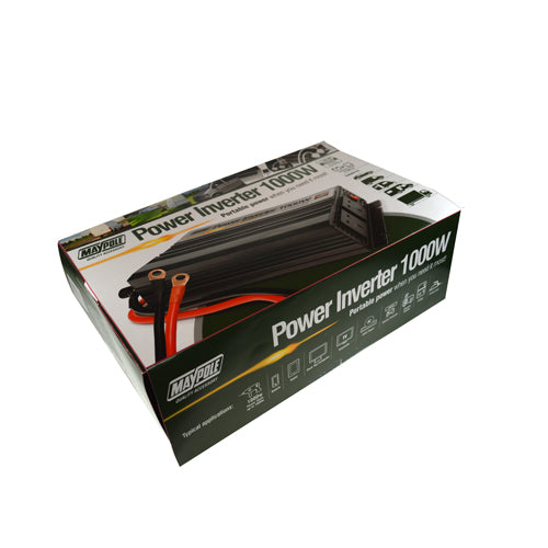 Maypole 1000W Power Inverter DC 12V to 230V AC Converter with AC Outlet and 5V 2.1A USB Car Charger MP56100 - Mid-Ulster Rotating Electrics Ltd