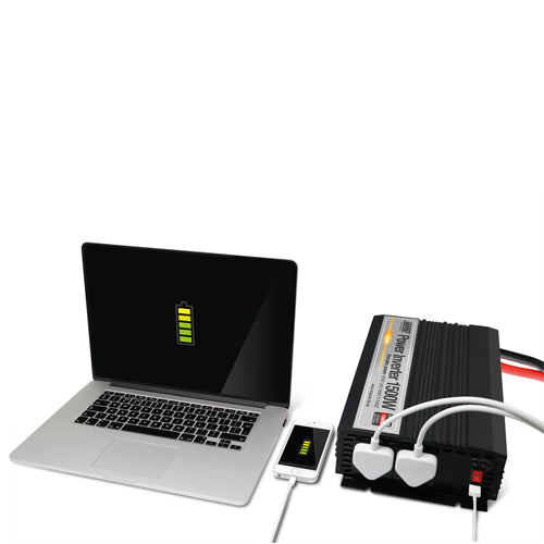 Maypole 1500W Power Inverter DC 12V to 230V AC Converter with AC Outlet and 5V 2.1A USB Car Charger MP56150 - Mid-Ulster Rotating Electrics Ltd
