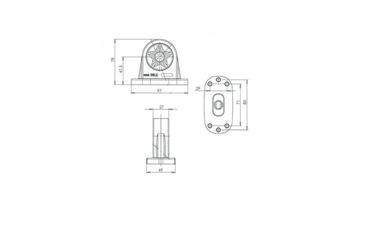 Flush Outline Marker Lamp Light Ip66 Rated White Red Maypole Was 12V 24V Mp8715B - Mid-Ulster Rotating Electrics Ltd